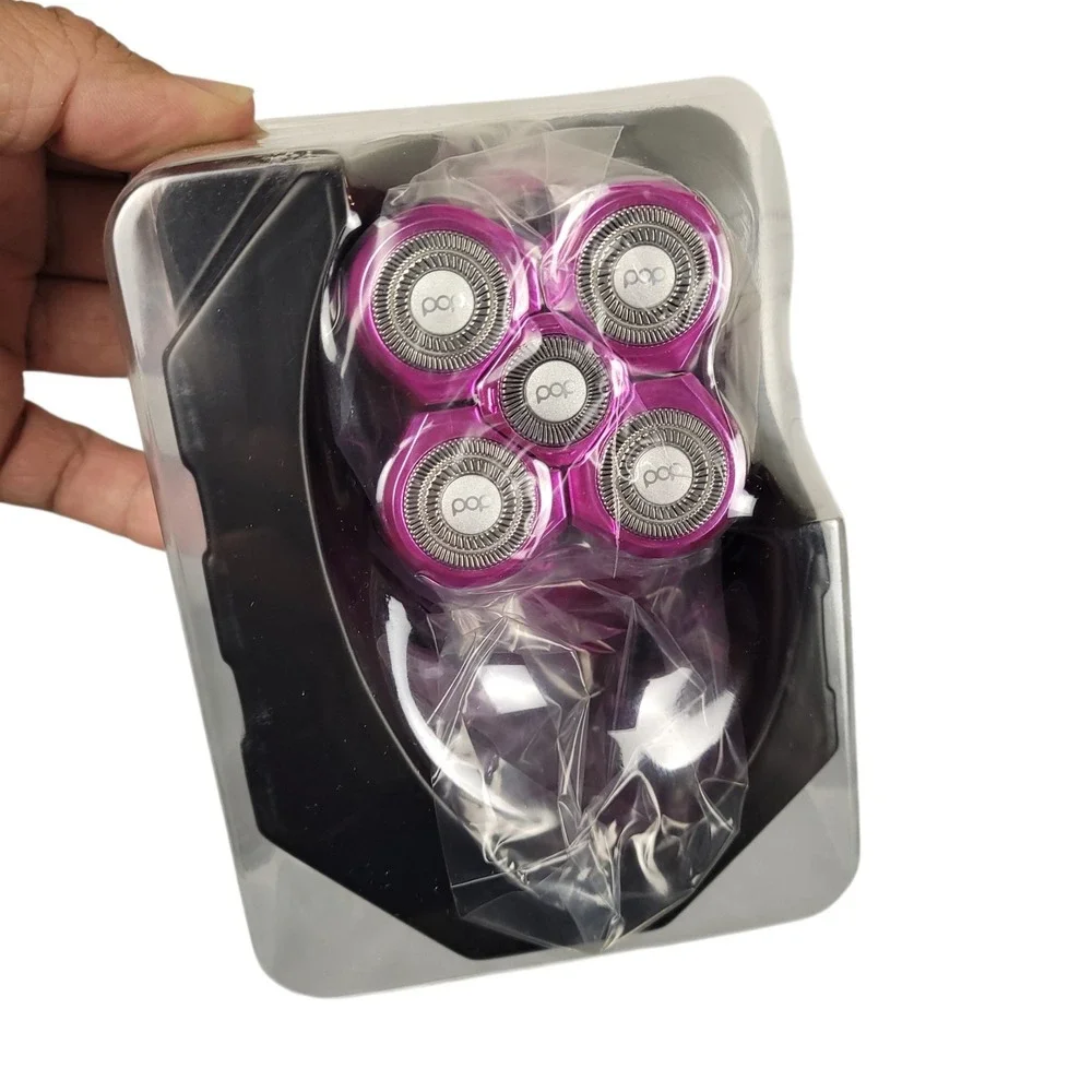 Pop Sonic 5.0 Shaver 5-Head Rechargeable Face Head Body Shaver Purple NOB